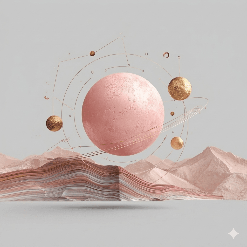 Cosmic geological sphere artwork